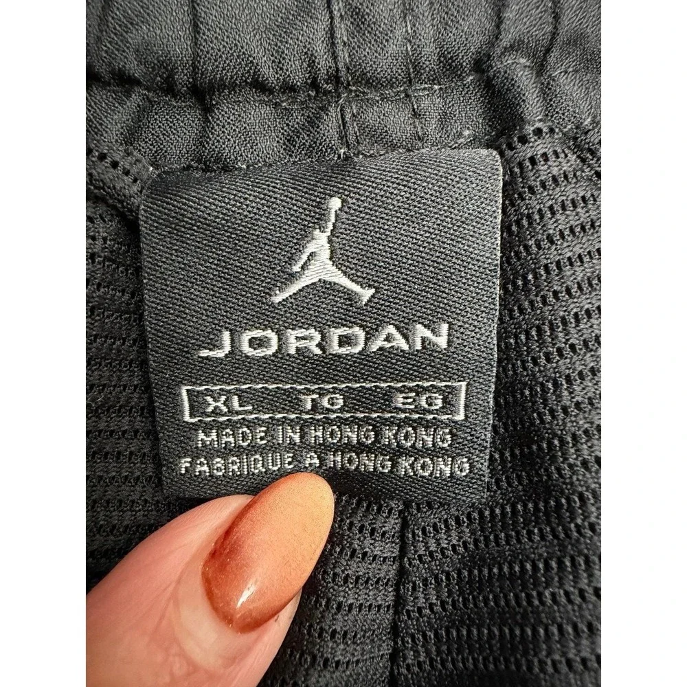 Jordan Vintage Black Nylon Pants XL Hong‎ Kong Yellow Jumpman Baggy Retro